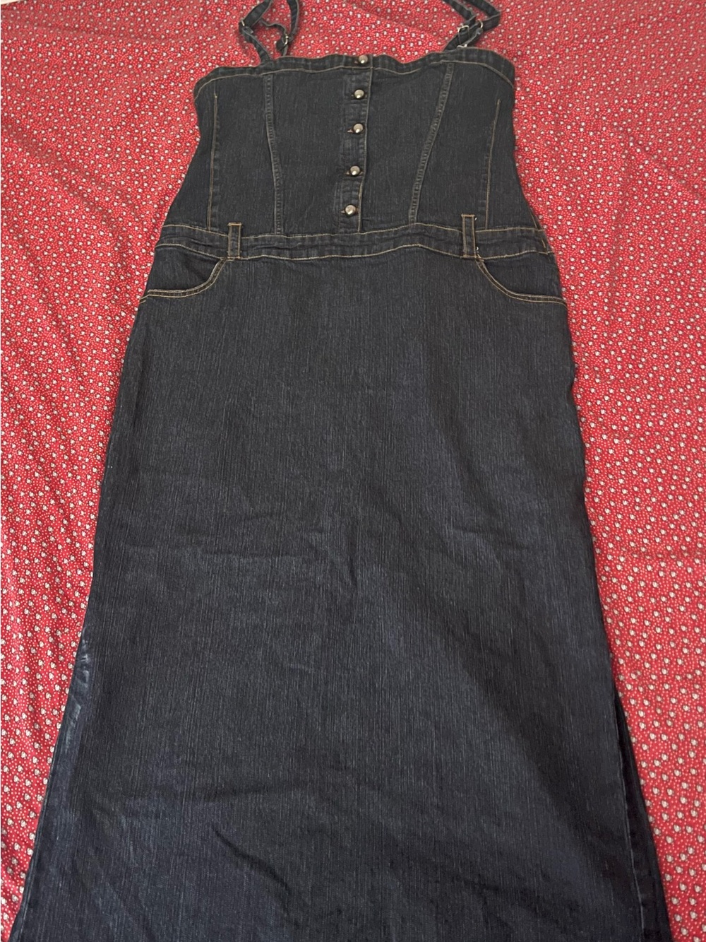 Jamie Nicole denim pinafore dress - size 16